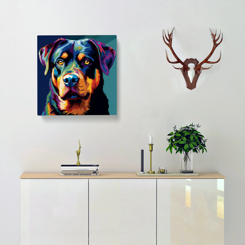 Rottweiler Pop No.1 - No Frame Print, 50cm H x 50cm W x 3cm D
