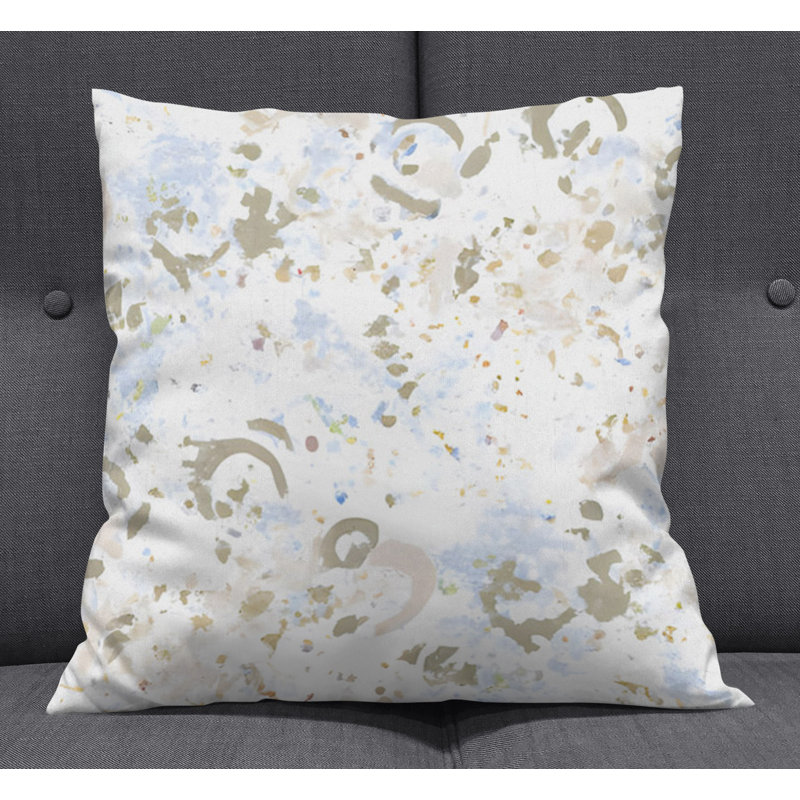 Throw Pillow With Insert, White Abstract 2, 18"H x 18"W