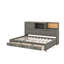 Lit de jour en bois pleine grandeur avec 3 tiroirs de rangement, tablette souple supérieure, tablette et ensemble de prises et ports USB-2115170889