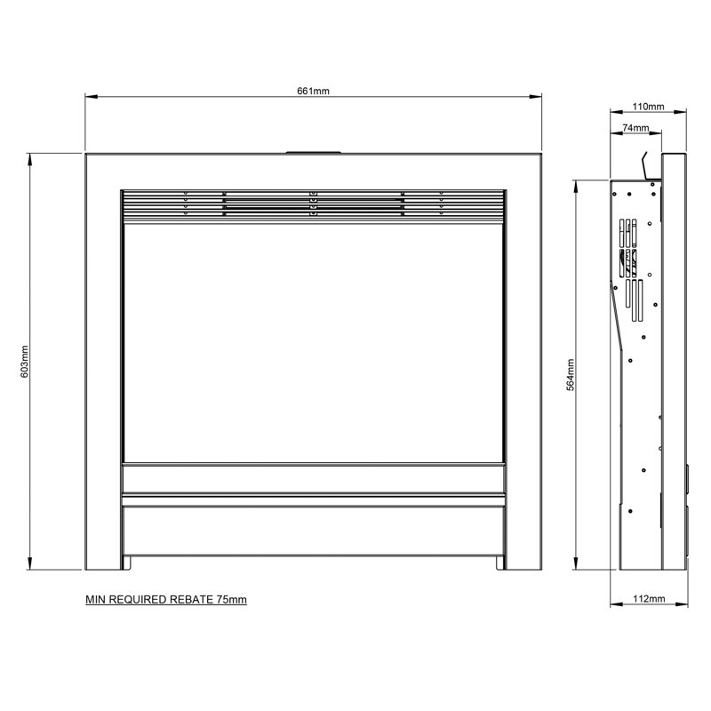 Beam 22" Inset Electric Fire, Grey