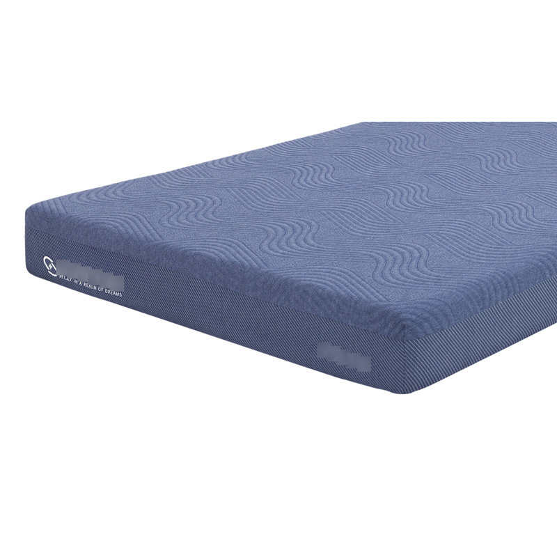 Pleine grandeur, matelas en mousse de 8 po, mémoire D2,5, housse souple, emballage roulé, matelas de lit bleu de 8 po avec mousse D2,5, matériau de housse ultra et couleur