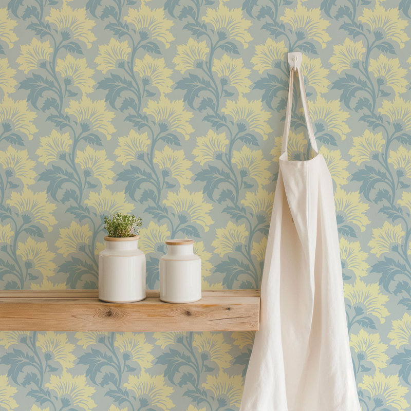 Papier peint botanique Wildflower - Pale Skies