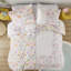 4 pièces d'édredon en coton réversible mauve / grand avec imprimé tigre et éléphant jungle - tissu lavable à la machine