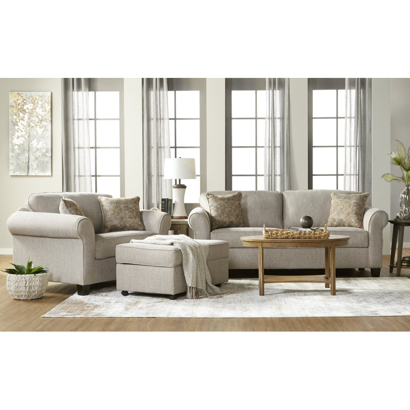 Repose-pieds rectangulaire avec rangement rembourré, Mélange de polyester Medusa Mist