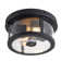 2-light Black Motion Sensor Dusk To Dawn Outdoor Flush Mount Ceiling Light With Clear Glass Shade 