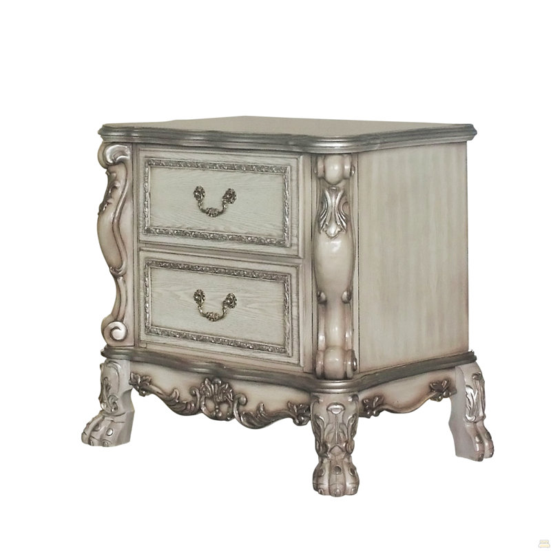 Nightstand With 2 Drawers, Antique White