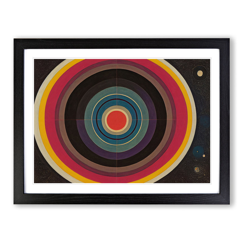 Calming Abstract Art - Picture Frame Print, Black, 34cm H x 46cm W x 2cm D