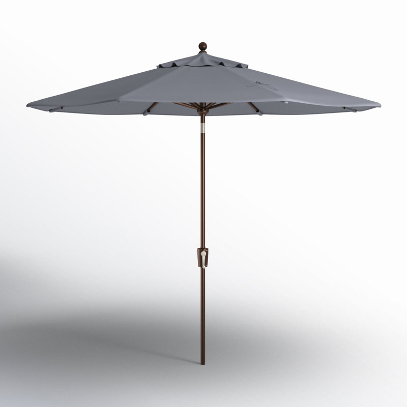Canela 108'' Market Olefin Umbrella, Bronze, Canvas Charcoal Sunbrella® Canvas