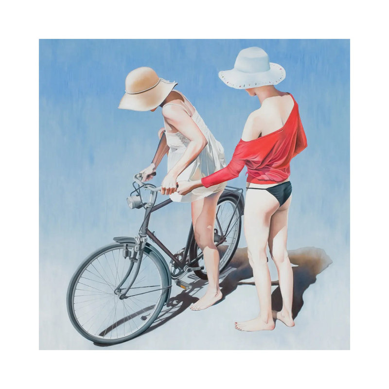 Rowing Between Clouds by Josep Moncada - Wrapped Canvas Painting, 30.48 cm H x 30.48 cm W