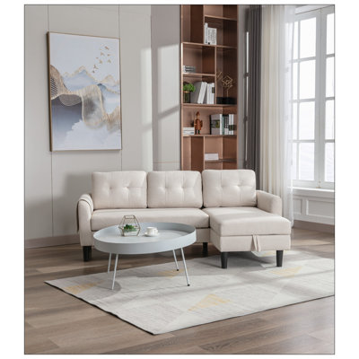 Canapé modulaire Canapé-lit modulaire réversible avec méridienne de rangement Canapé modulaire en L avec lit escamotable et méridienne de rangement