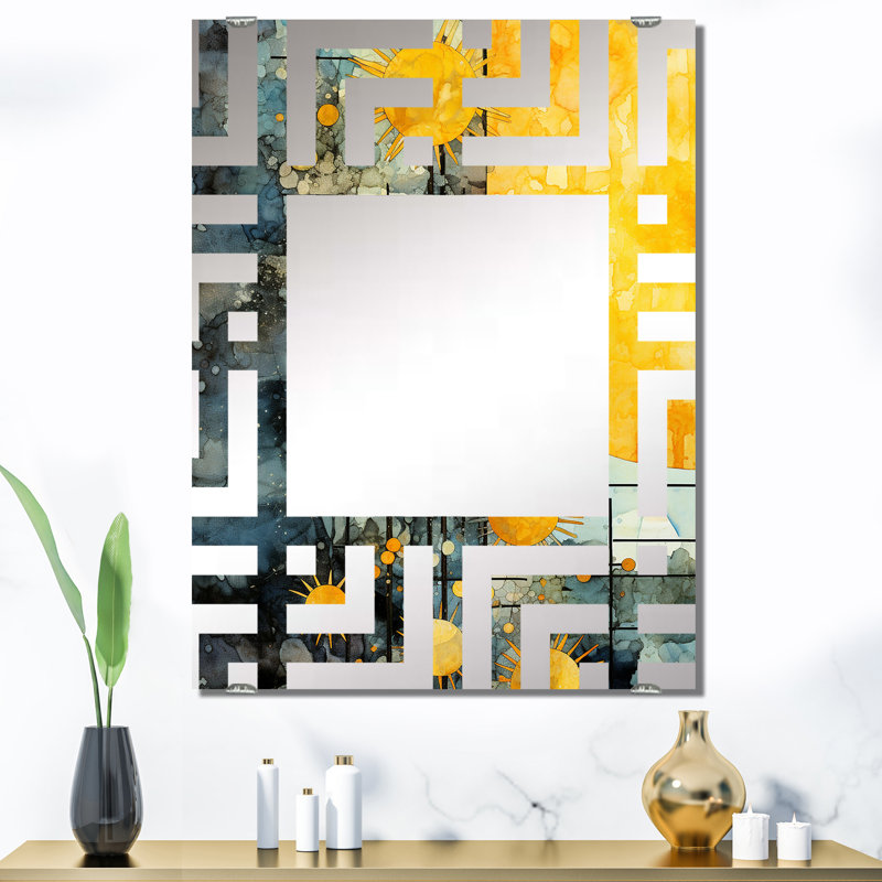 Weil - Miroir à collage abstrait, 40 po x 30 po