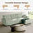 110" L-Shaped Sectional Sofa With Movable Ottoman,  Chenille Fabric-248909849