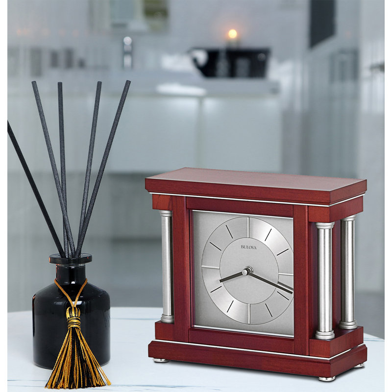 Traditional Roman Numeral Solid Wood Quartz Movement / Crystal Tabletop Clock in