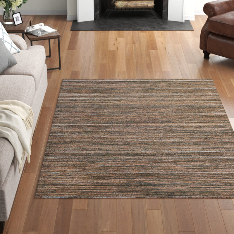 Tapis intérieur / extérieur rayé ivoire Ellenton, Rectangle 7 pi 10 po x 10 pi 9 po