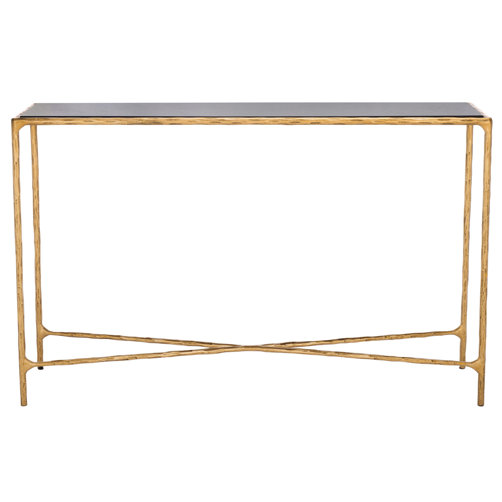 Evelynn 48'' Console Table, Brass, Black