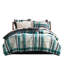 Édredon simple à carreaux et drap de lit, microfibre, -, conception de taie d'oreiller unie-122072922