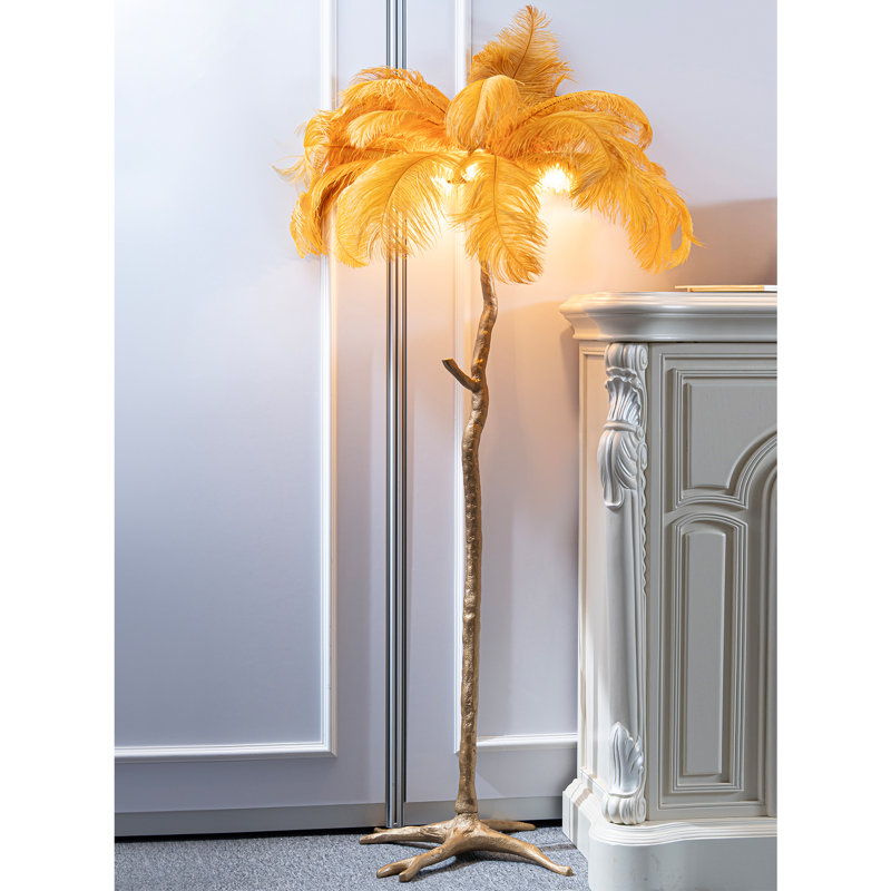 Lampe sur pied 63 po H, Doré
