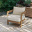 Chaise sans assemblage, finition aspect bois: 0% déforestation, âme bois 100%, chaise d'extérieur en aluminium, chaises de patio en placage de grain de bois