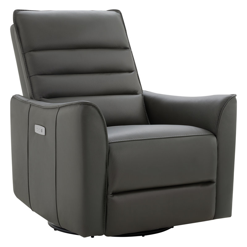 Gabi Swivel Glider Power Recliner, Gray