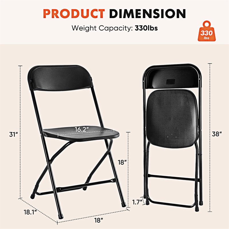 Ensemble de 6 chaises pliantes Modern, Noir