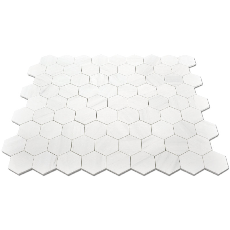 4" HONEYCOMB HONED MOSAICS, Bianco Dolomite