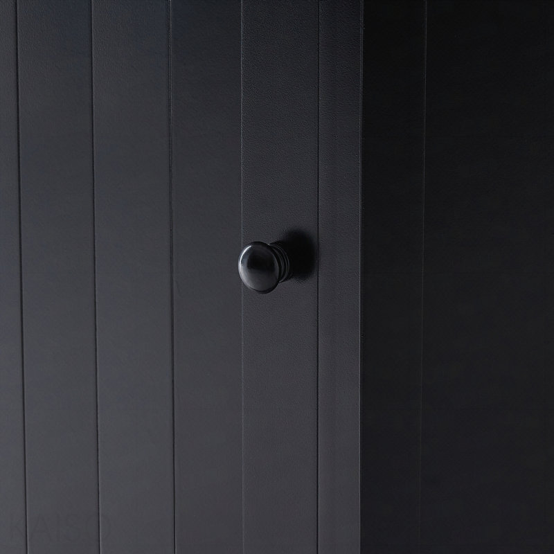 Armoire de rangement en coin noire avec plateau réglable, Noir