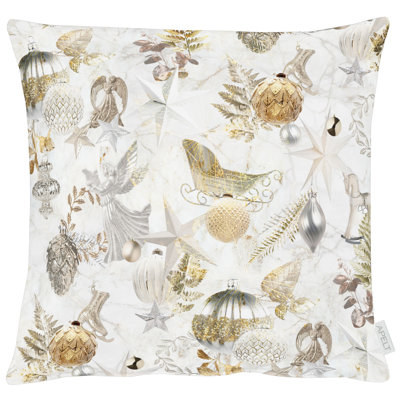 Farnsworth Natur/grau/goldfarben Square Cushion