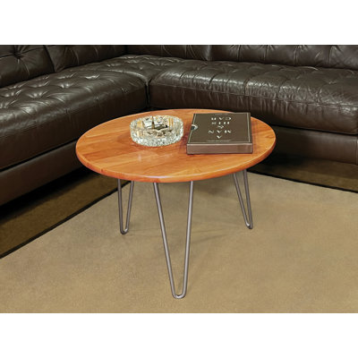 Petite table basse ronde avec pieds en métal Duane