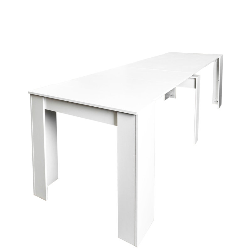 Table extensible blanche, console 118,50 po, pratique pour différents espaces, extensible, blanche, table d'extérieur (mind sun and rain