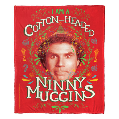 Warner Bros. Elf Ninny Muggins Silk Touch Throw Blanket, Quirky Christmas Blanket, 50x60 Inches