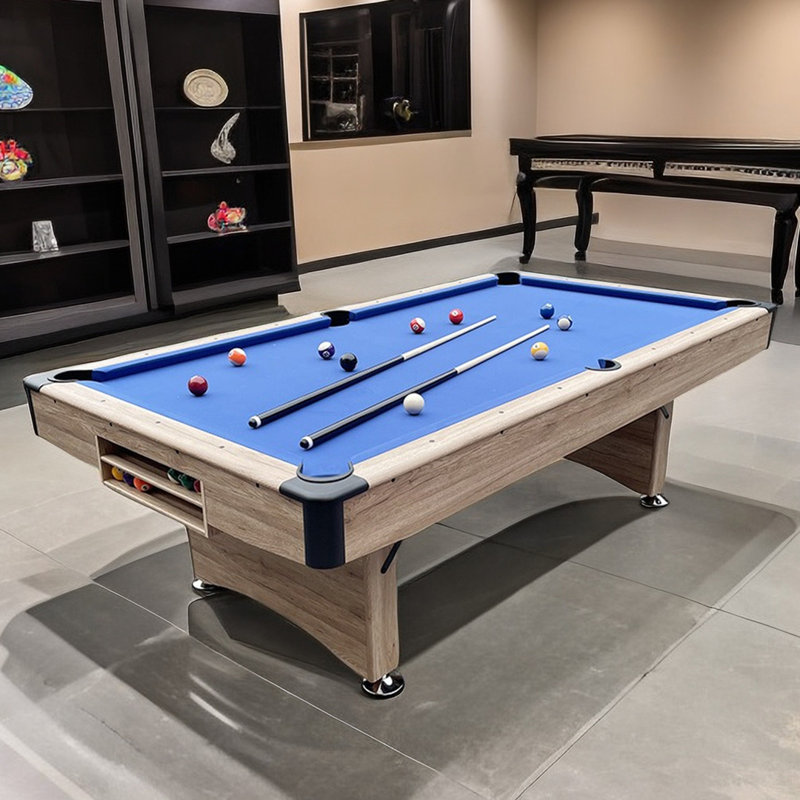 IQOWEL 8' Multi Game Pool Table, 31.5" H x 54" W x 96" D, Wood, Blue
