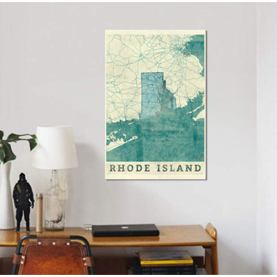«Rhode Island Map», impression sur toile