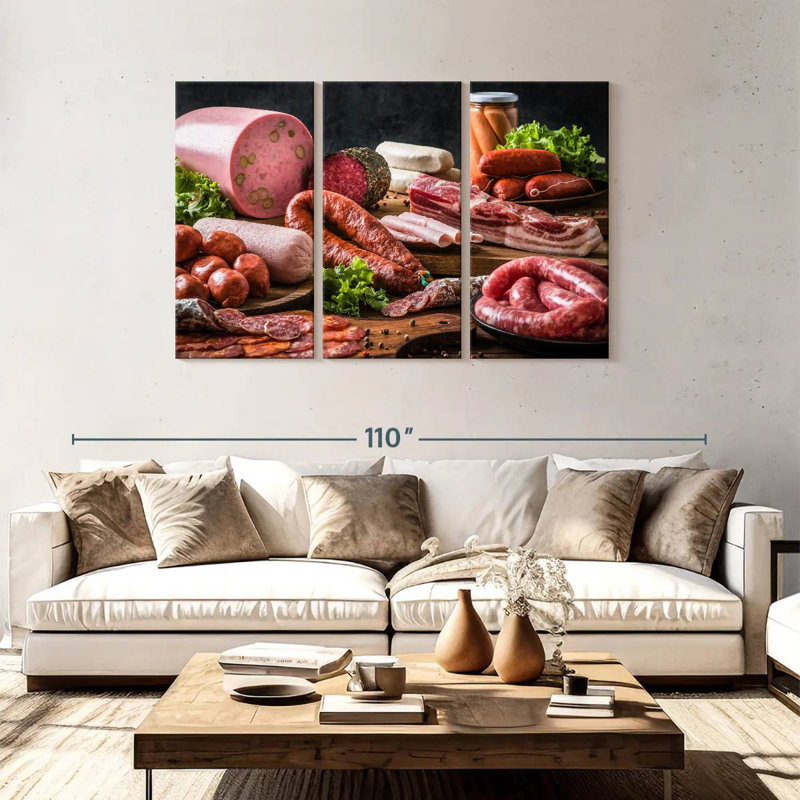 Yarlin Raw Sausages, 48" H x 74" W