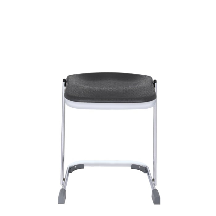 ErgoComfort 20" Black Metal Laboratory Backless Stool