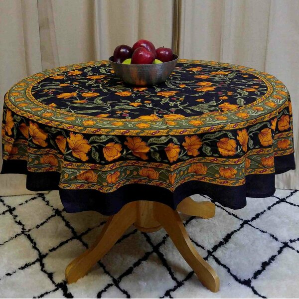 August Grove® Grinnell Round Floral Cotton Tablecloth & Reviews | Wayfair