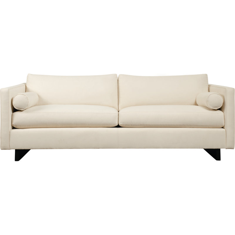 Paxton 85" Square Arm Sofa with Reversible Cushions, Custard Crypton
