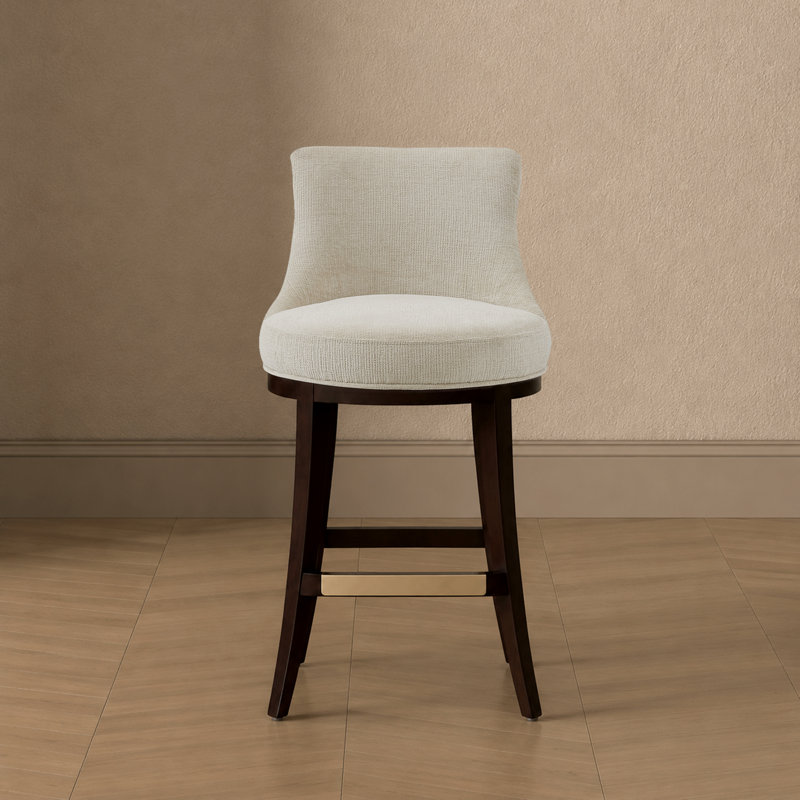 Tabouret de comptoir rembourré Lucia, Naturel, Tabouret de comptoir (hauteur d'assise 26,4 po), 1