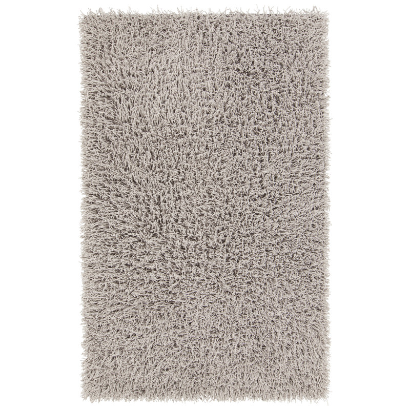 Tapis gris en coton noué à la main Andrewson, 5 pi x 7 pi 6 po
