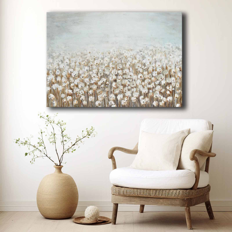 Art mural sur toile White Meadow Bloom
