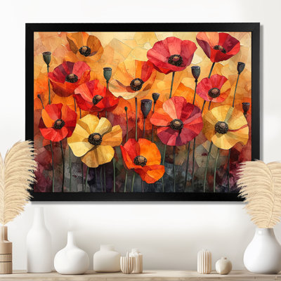 «Autumn Dance Of The Fiery Poppies III» - Art mural coquelicots