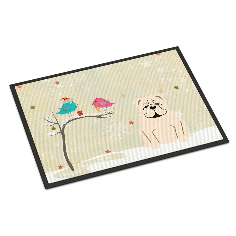 Paillasson d'extérieur Equelle, Blanc / Beige, Rectangle 1 pi 6 po x 2 pi 3 po