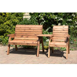 Szabo Solid Wood 3 - Person Seating Group