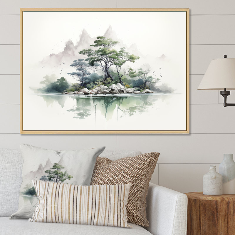 «Nature Scenery Minimalisme Moments», reproduction sur toile, Cadre naturel flottant, H 16 po x l 32 po x P 1 po