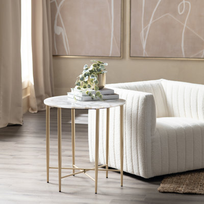 Tira Stone Top End Table