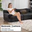 Canapé modulaire en chenille à assise profonde et repose-pieds en rayonne de 108 po Boneless-1404557331