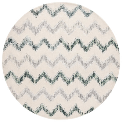 Tapis ivoire / gris en laine / viscose / coton touffeté à la main Nyara