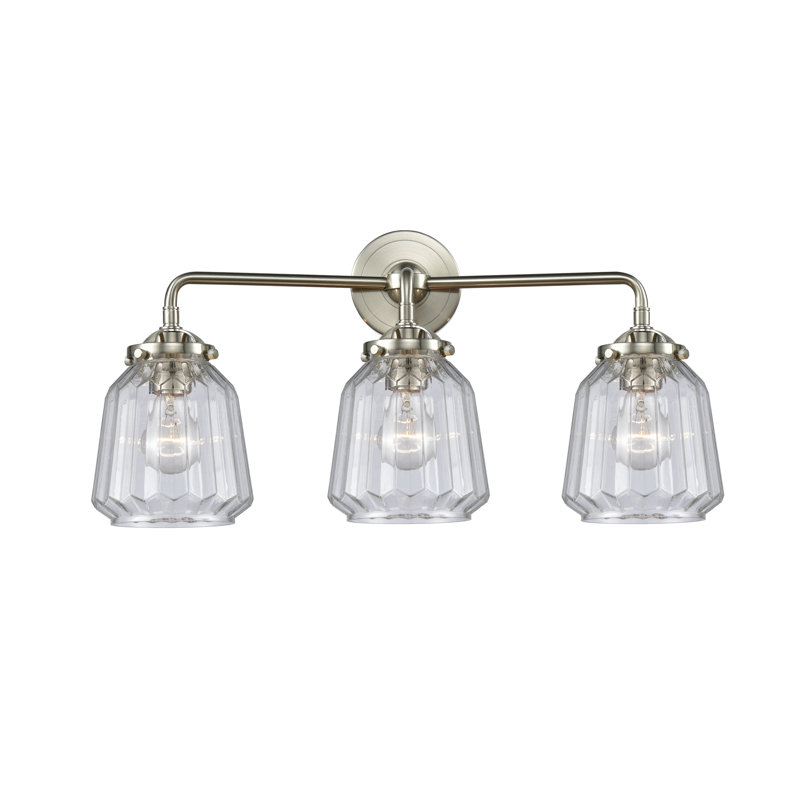 Éclairage pour meuble-lavabo 2 lumières Vinson, Laiton antique noir, Transparent, DEL