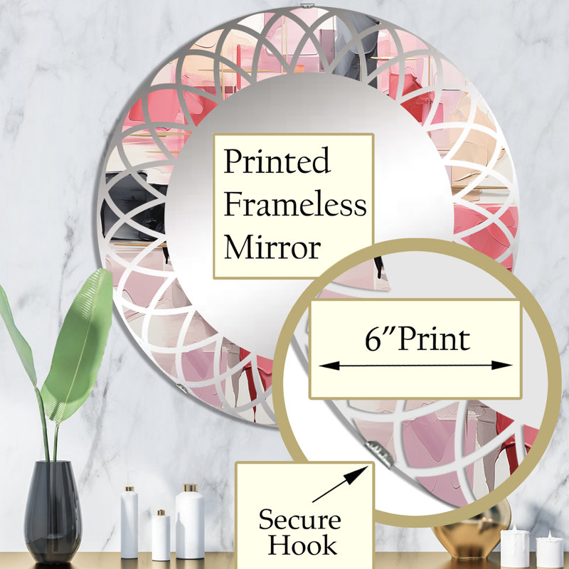 Miroir mural rond Fashion Glam, 32 po x 32 po
