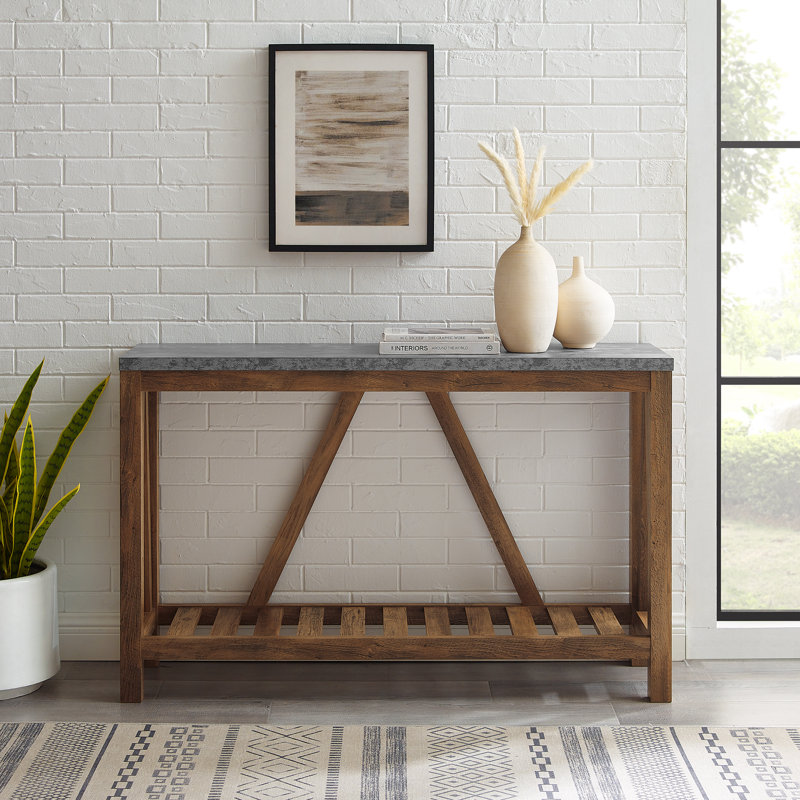 Braemar Console Table, Dark Concrete