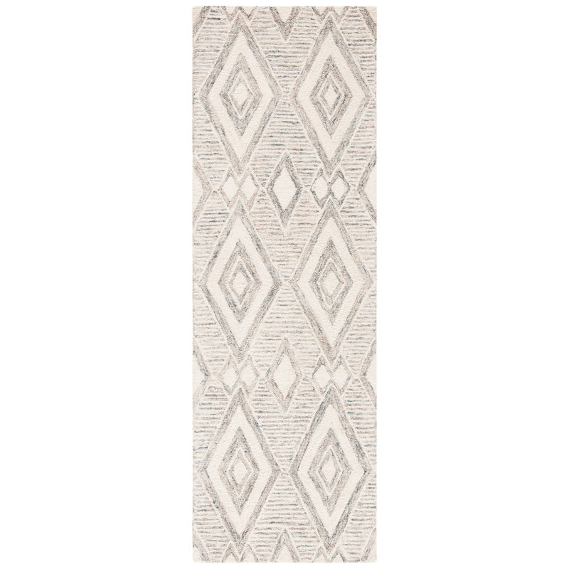 Senter Hand Tufted Wool Geometric Rug, Runner 2'3" x 7'